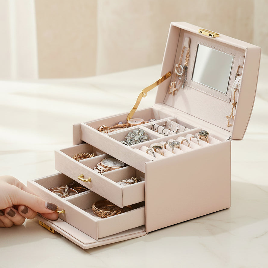 Jewelry Box Leather Earring Rings